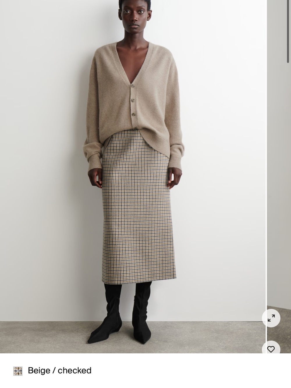 COS - Checked Double Faced Wool Skirt